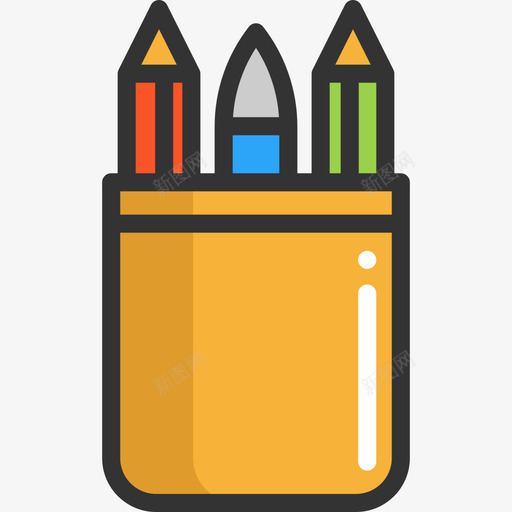 铅笔盒学校元素4线性颜色图标svg_新图网 https://ixintu.com 学校元素4 线性颜色 铅笔盒