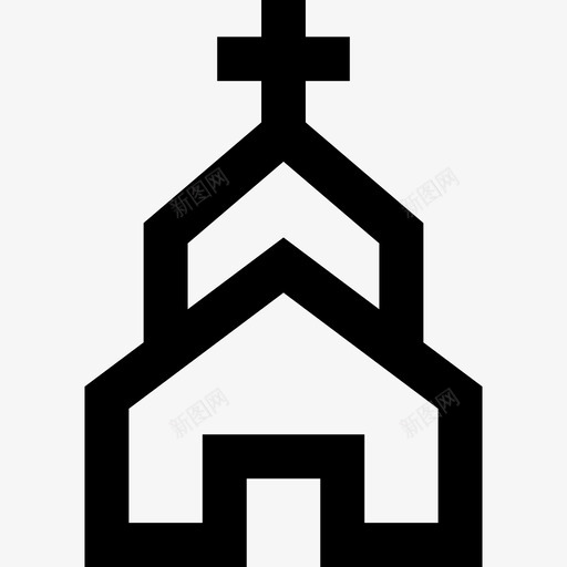 教堂建筑线性旅游元素图标svg_新图网 https://ixintu.com 建筑 教堂 线性旅游元素