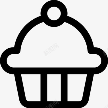 纸杯蛋糕食物12黑色图标图标