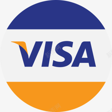Visa支付网关圆形平面图标图标