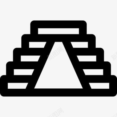 玛雅金字塔墨西哥元素直线图标图标