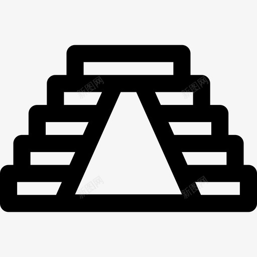 玛雅金字塔墨西哥元素直线图标svg_新图网 https://ixintu.com 墨西哥元素直线 玛雅金字塔