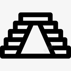 玛雅金字塔玛雅金字塔墨西哥元素直线图标高清图片