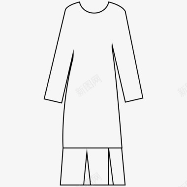 穆斯林服装服装女孩图标图标