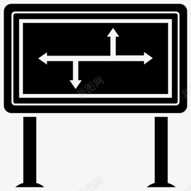 道路方向驾驶说明公路标志牌图标图标