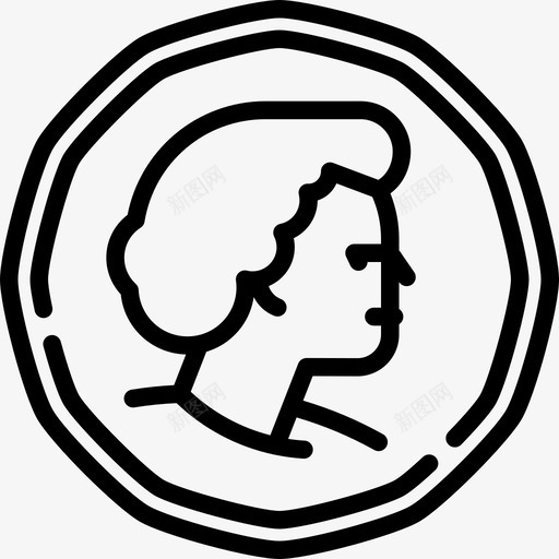 加拿大元美国硬币直系货币图标svg_新图网 https://ixintu.com 加拿大元 直系货币 美国硬币