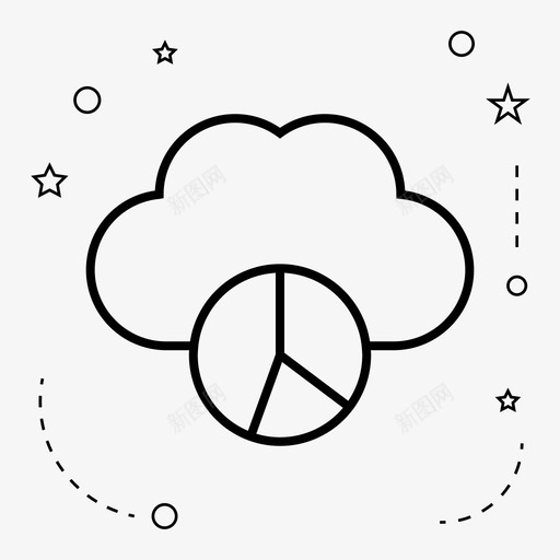 图表圆圈云图标svg_新图网 https://ixintu.com 云 云计算 互联网 图表 圆圈 连接 饼图