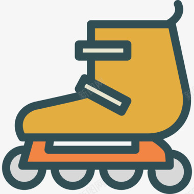 溜冰鞋活动线条颜色图标图标