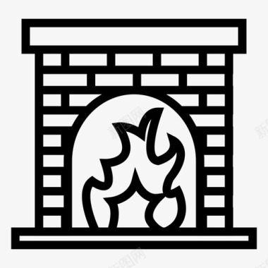 壁炉烟囱客厅图标图标