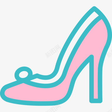 鞋时尚线性婚礼元素图标图标