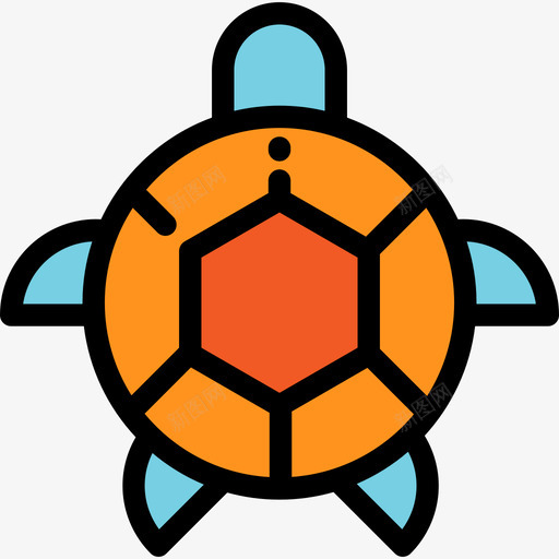 海龟海洋生物2线性颜色图标svg_新图网 https://ixintu.com 海洋生物2 海龟 线性颜色