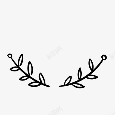 月桂装饰树叶图标图标