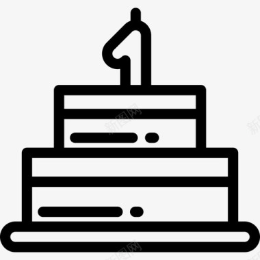 生日蛋糕食品和餐厅直系图标图标