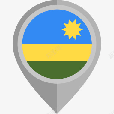 卢旺达国旗圆形图标图标