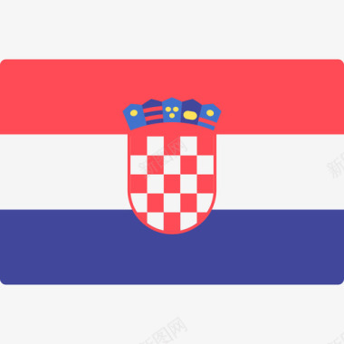克罗地亚国际国旗长方形图标图标