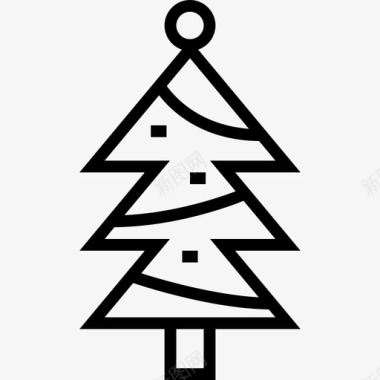 圣诞树假日4直线型图标图标