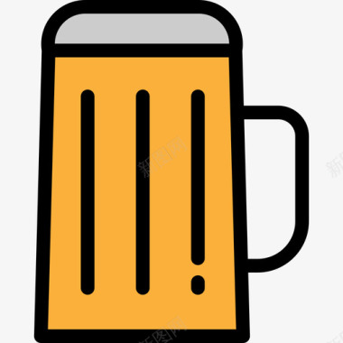 啤酒墨西哥元素6线性颜色图标图标