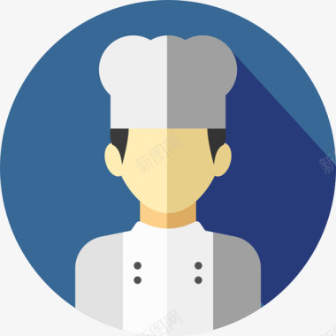 厨师职业化身公寓图标图标