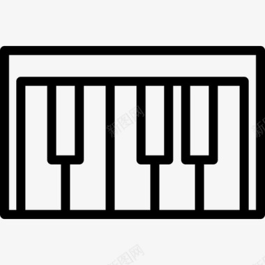 键盘乐器线性图标图标