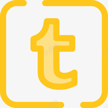 Tumblr社交网络3黄色图标图标
