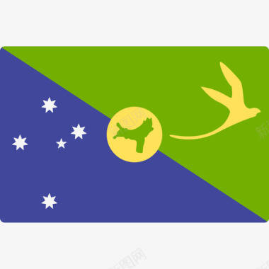 圣诞岛国际旗帜长方形图标图标