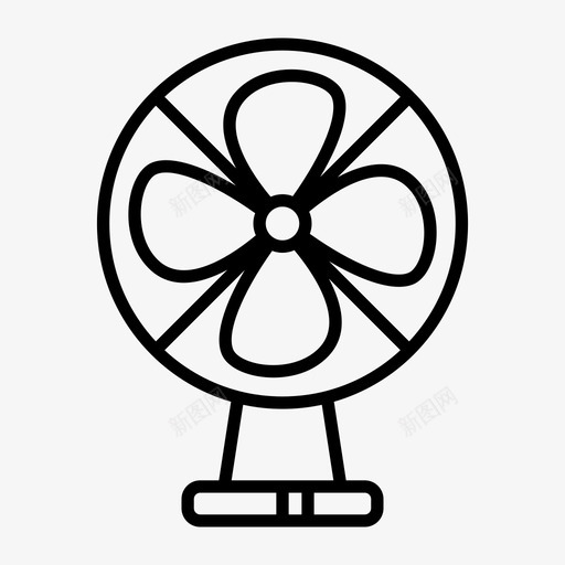 电风扇电器装置图标svg_新图网 https://ixintu.com 家用 家用设备和电器概述 电器 电风扇 装置