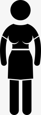 60年代的时尚服装女人图标图标