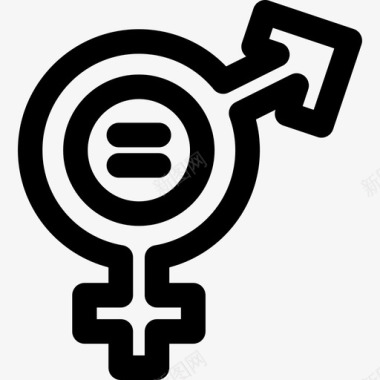 平等线性妇女节线性图标图标