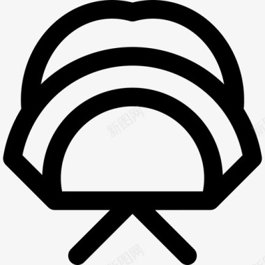 女式帽子感恩节系列直线型图标图标