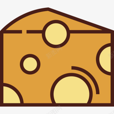 奶酪食品6原色图标图标