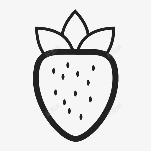 草莓食品新鲜图标svg_新图网 https://ixintu.com 健康 新鲜 水果 美味 草莓 食品