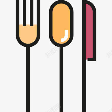 餐具酒店2线性颜色图标图标