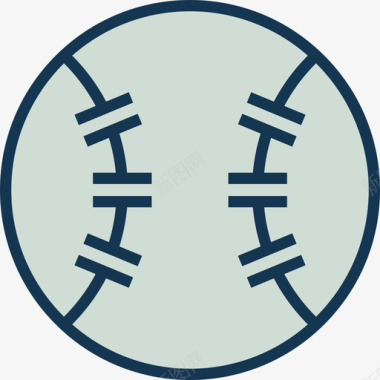 棒球运动6线性颜色图标图标