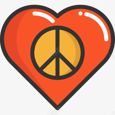 心脏和平主义元素2线性颜色图标图标