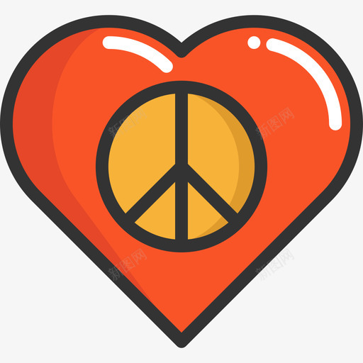 心脏和平主义元素2线性颜色图标svg_新图网 https://ixintu.com 和平主义元素2 心脏 线性颜色