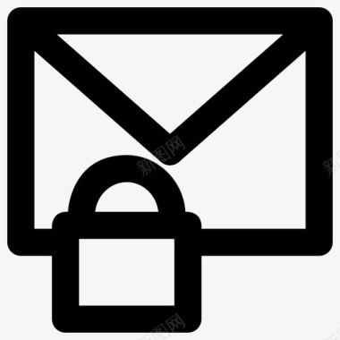 电子邮件安全工具粗体圆形图标图标