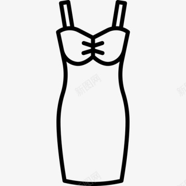 短裙线性细节衣服直线型图标图标