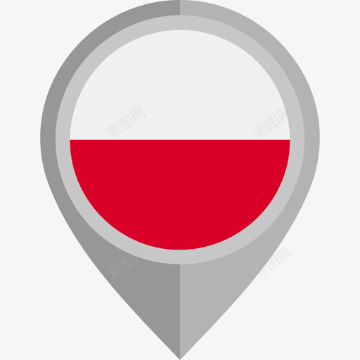 波兰共和国国旗圆形图标svg_新图网 https://ixintu.com 国旗 圆形 波兰共和国