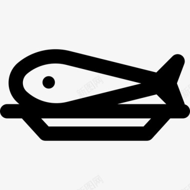 鱼餐厅线性线性图标图标