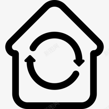 房屋建筑物供暖和空调元件图标图标