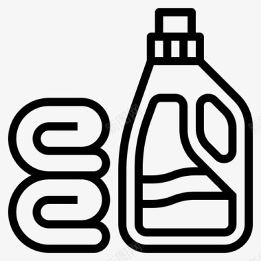 软化剂清洁剂洗衣房图标图标
