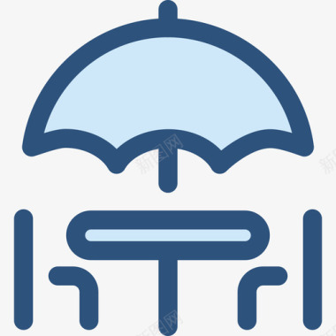 雨伞户外5蓝色图标图标