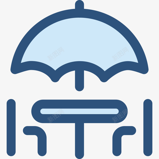 雨伞户外5蓝色图标svg_新图网 https://ixintu.com 户外5 蓝色 雨伞