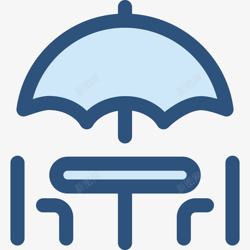 雨伞户外5蓝色图标svg_新图网 https://ixintu.com 户外5 蓝色 雨伞