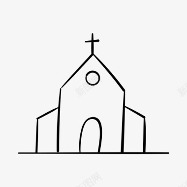 教堂小教堂弥撒图标图标