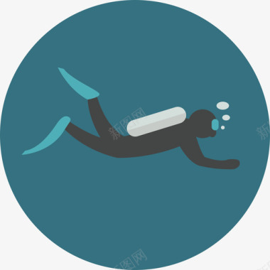 潜水员水肺潜水原地踏步图标图标