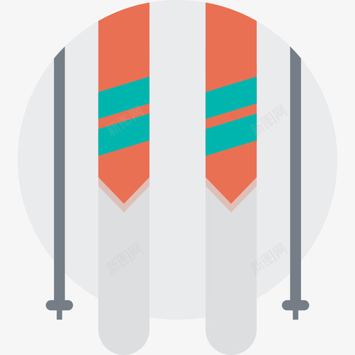 滑雪运动彩色运动元素图标svg_新图网 https://ixintu.com 彩色运动元素 滑雪 运动