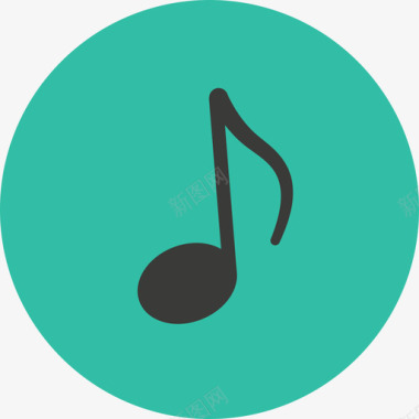 音乐音乐娱乐圆形平面图标图标