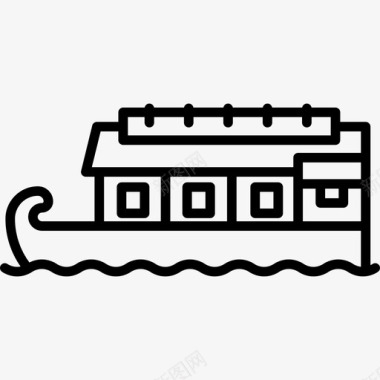 游艇建筑群线性图标图标