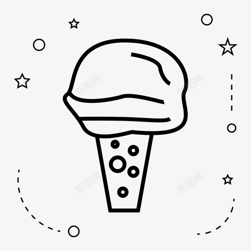 蛋卷食物冰淇淋图标svg_新图网 https://ixintu.com 冰淇淋 快餐 甜食 蛋卷 食物